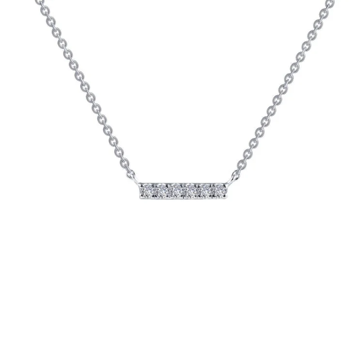 Ladies gemstone pendant necklace-0.09 CTW Dainty Bar Necklace