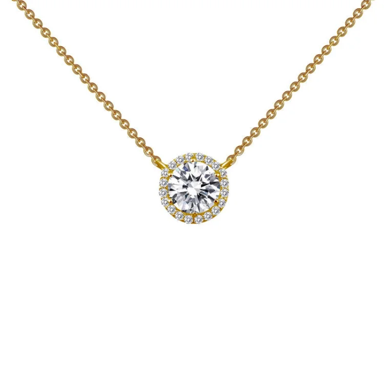 Ladies diamond necklace-1.23 CTW Halo Necklace