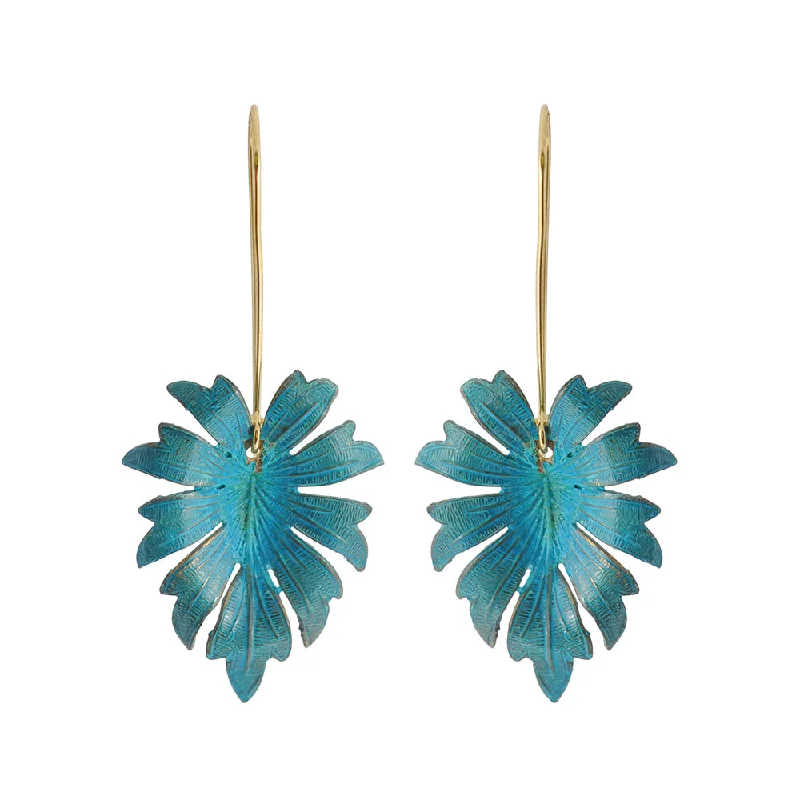 Ladies silver earrings-Verdigris Eden Earrings