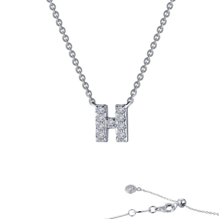 Ladies name necklace-Letter H Pendant Necklace