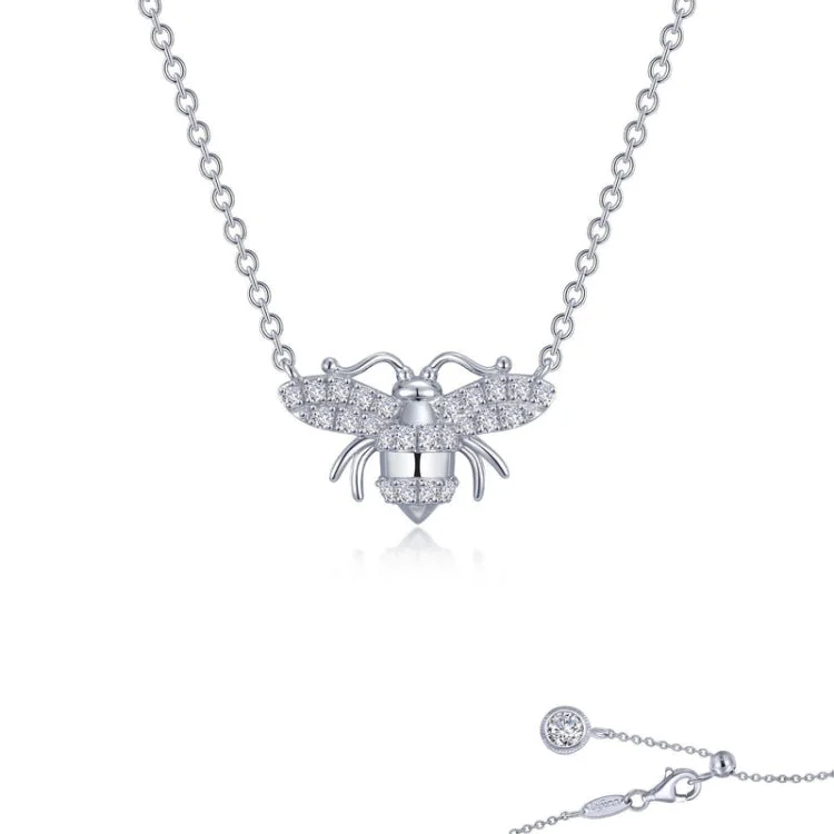 Ladies silver pendant necklace-Busy Bee Necklace