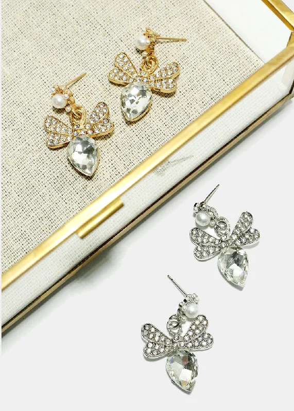 Ladies clip-on earrings-Dainty Dragonfly Earrings