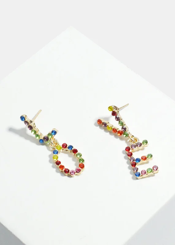 Ladies hoop earrings-Colorful "LOVE" Dangle Earrings