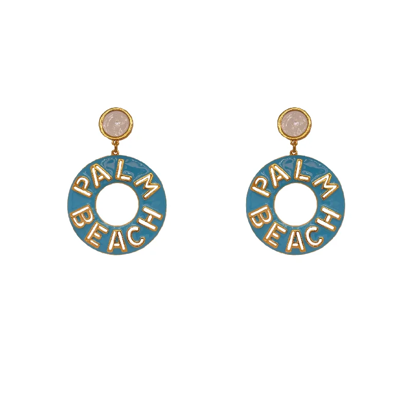 Ladies rose gold earrings-Palm beach Turquoise