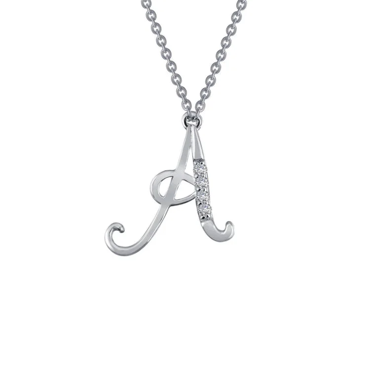 Ladies gold choker necklace-Letter A Pendant Necklace