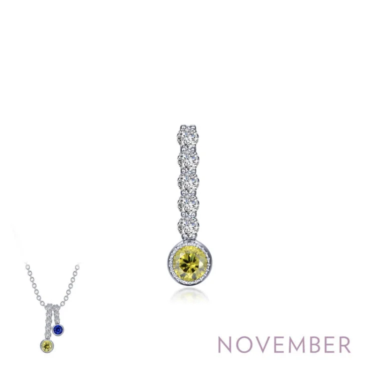 Ladies short necklace-November Birthstone Love Pendant