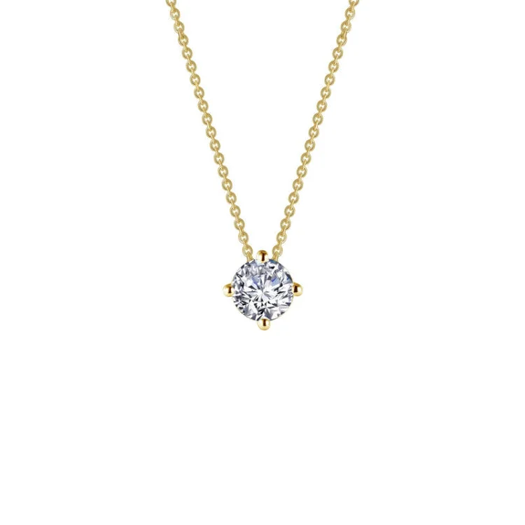 Ladies trendy crystal necklace-1.0 CTW Solitaire Necklace