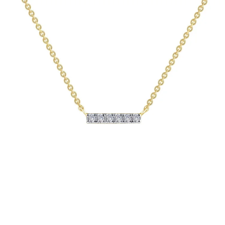 Ladies simple chain necklace-0.09 CTW Dainty Bar Necklace