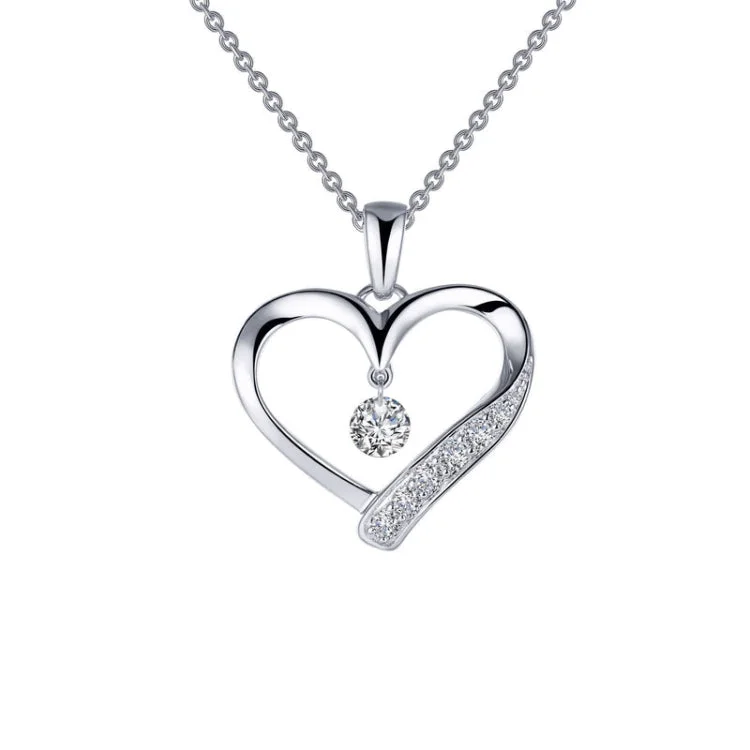 Ladies zodiac pendant necklace-Open Heart Pendant Necklace