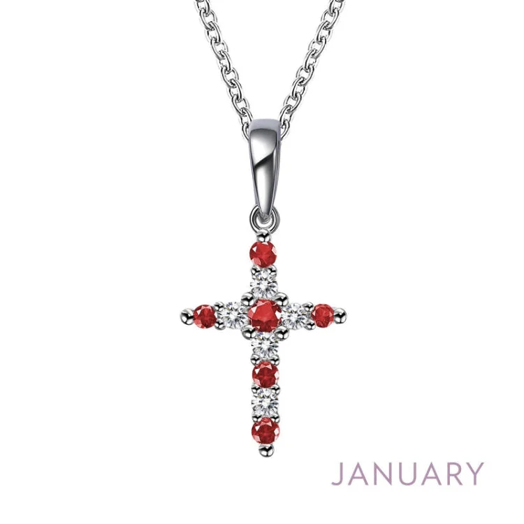 Ladies diamond-studded necklace-January Birthstone Necklace