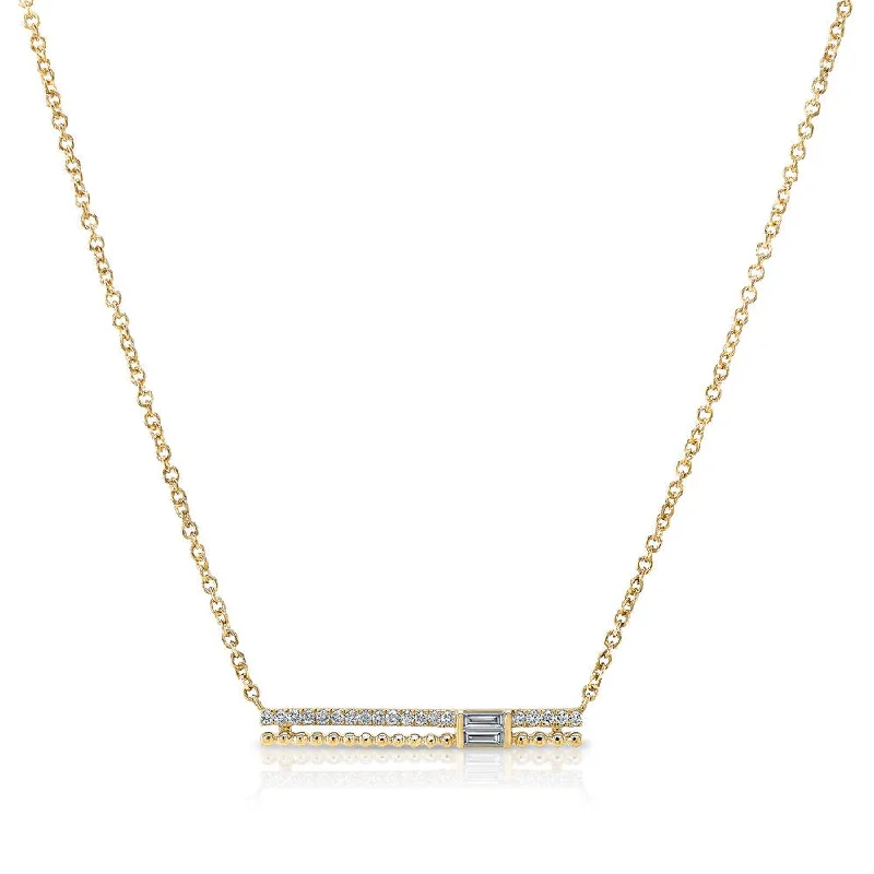 Ladies sparkling diamond necklace-Uneek Gatsby Collection Bar Necklace