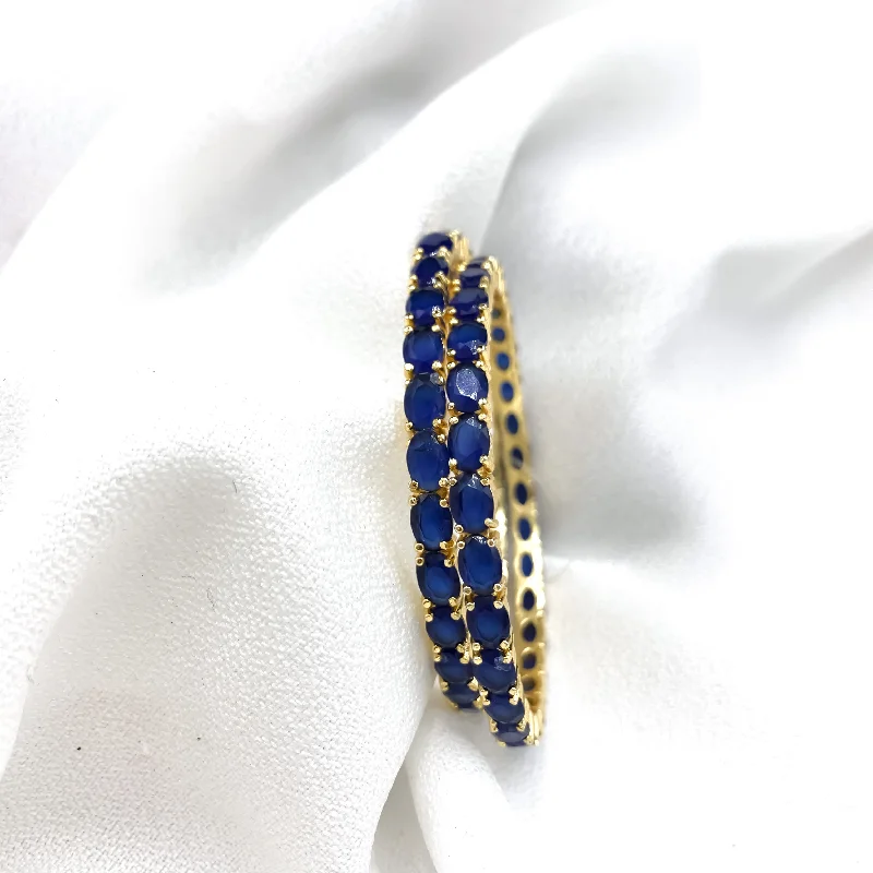 Brilliant Blue Cubic Zirconia (CZ) Bangle