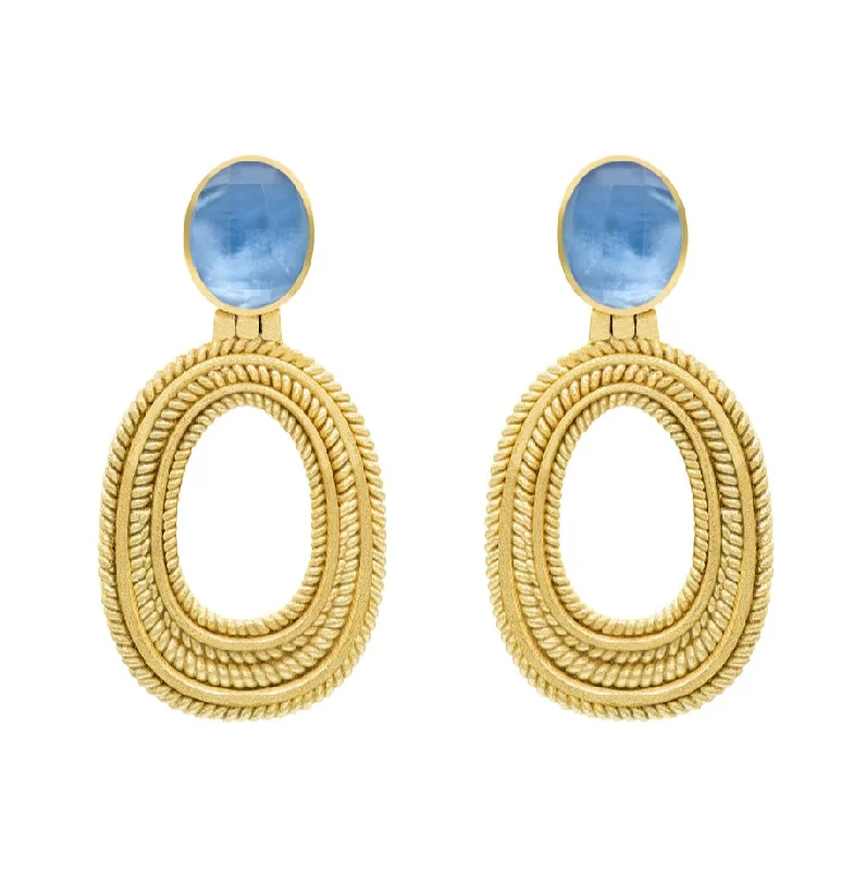 Ladies gold drop earrings-Edith