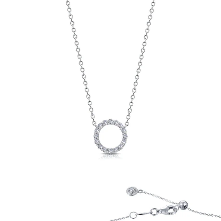 Ladies elegant silver necklace-0.41 CTW Open Circle Necklace