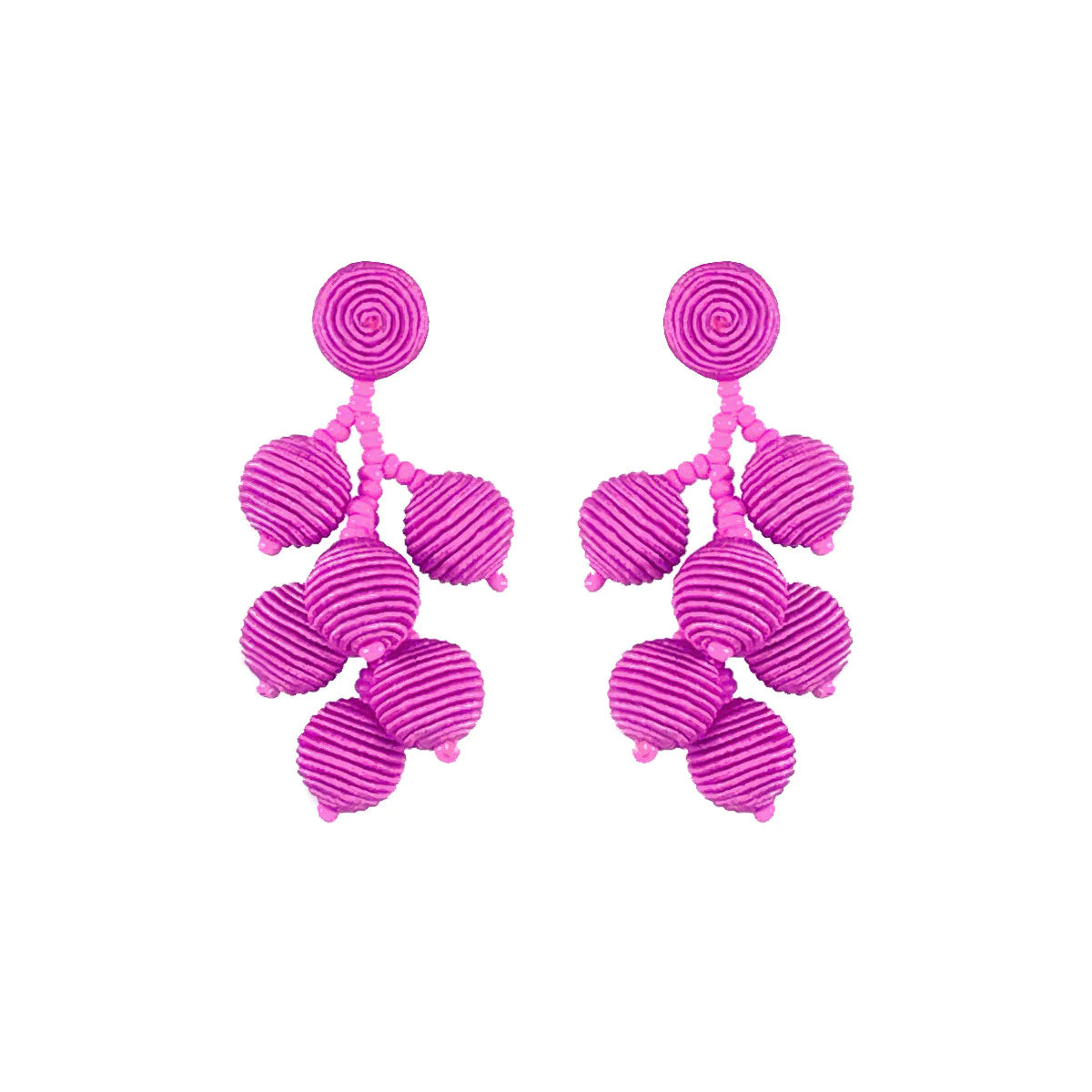 Ladies gemstone earrings-Pink mini gumball