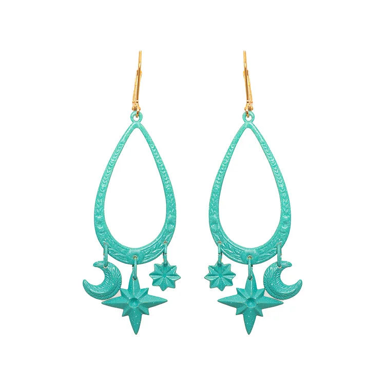 Ladies blue topaz earrings-Aqua Navigator Earrings