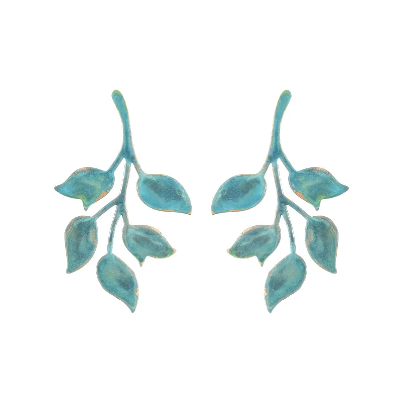 Ladies statement earrings-Verdigris Single Ophelia Earrings