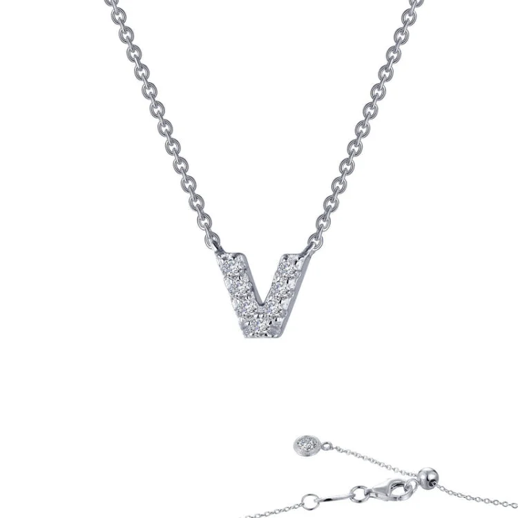 Ladies geometric necklace-Letter V Pendant Necklace