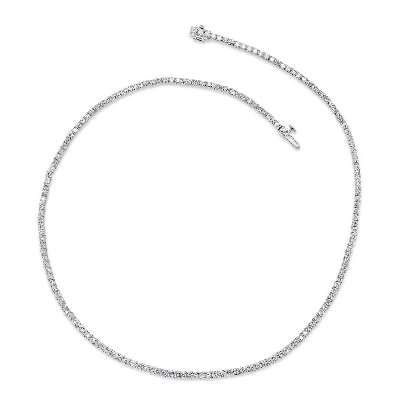 Ladies wedding necklace-Uneek Tennis Collection 1-Row Round Diamond Tennis Necklace