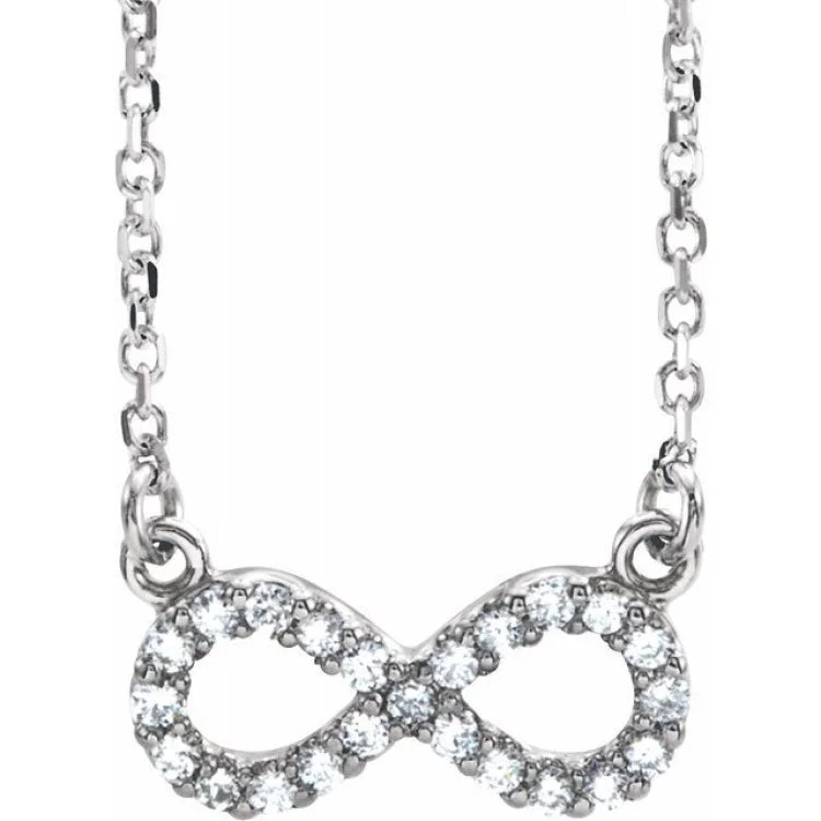 Ladies infinity charm necklace-14K White 1/6 CTW Natural Diamond Infinity 17" Necklace