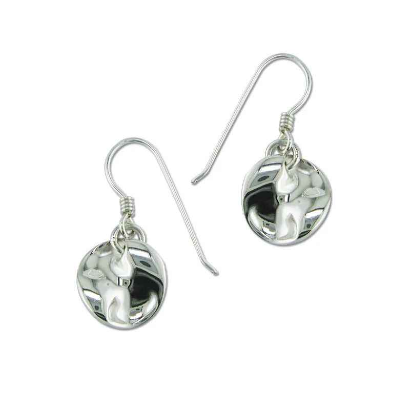 Ladies gold-plated earrings-Small Mobius Drop Earrings