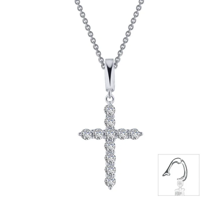 Ladies adjustable gold necklace-0.55 CTW Cross Pendant Necklace