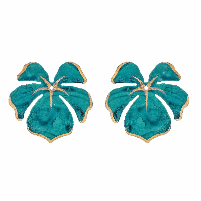 Ladies multi-colored earrings-Single Teal Tahiti Earrings