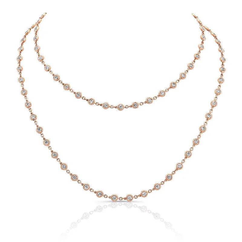 Ladies sterling silver necklace-Uneek Cascade Collection Yard Chain Necklace