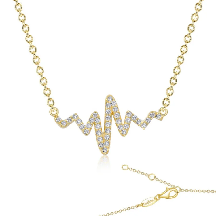 Ladies sparkling diamond necklace-0.39 CTW Heartbeat Necklace