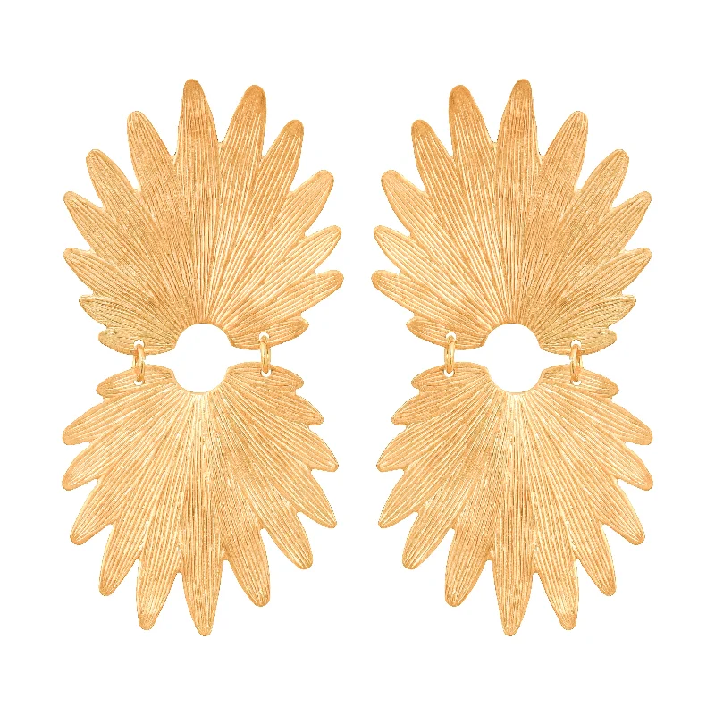 Ladies large dangly earrings-Palmera Earrings