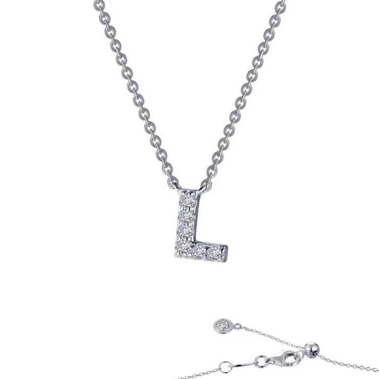 Ladies dainty necklace-Letter L Pendant Necklace