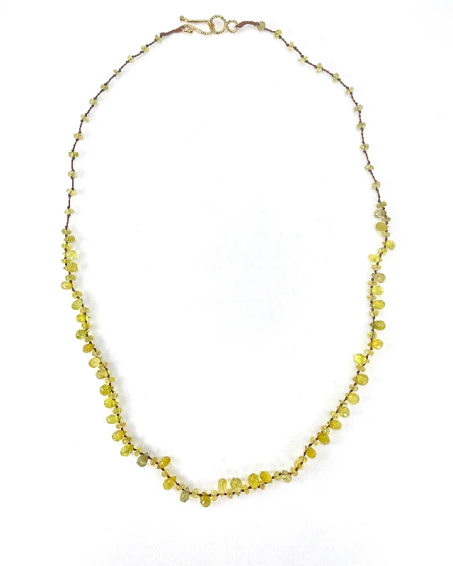 Ladies choker necklace-Lena Skadegard Yellow Sapphire Necklace