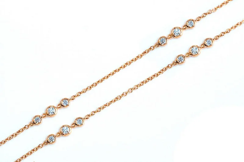 Ladies double-layer necklace-Uneek Cascade Collection Yard Chain Necklace