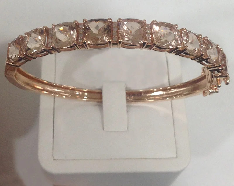 14k Rose Gold Morganite Bangle