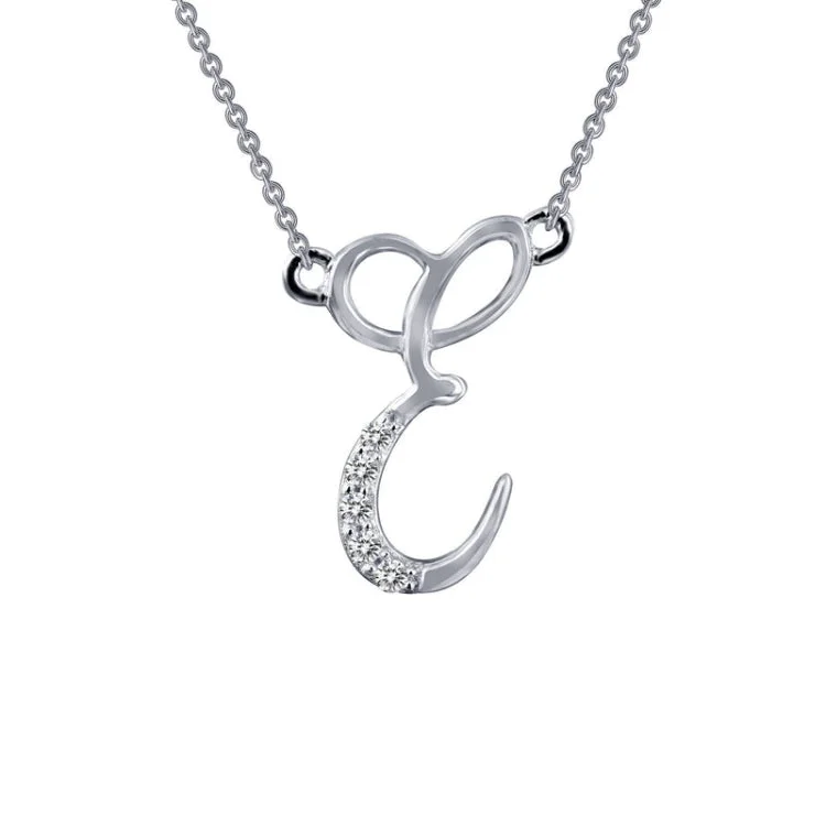 Ladies luxury diamond necklace-Letter E Pendant Necklace