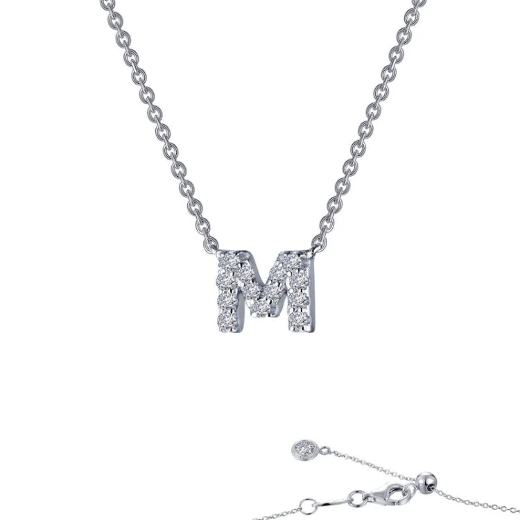 Ladies butterfly necklace-Letter M Pendant Necklace