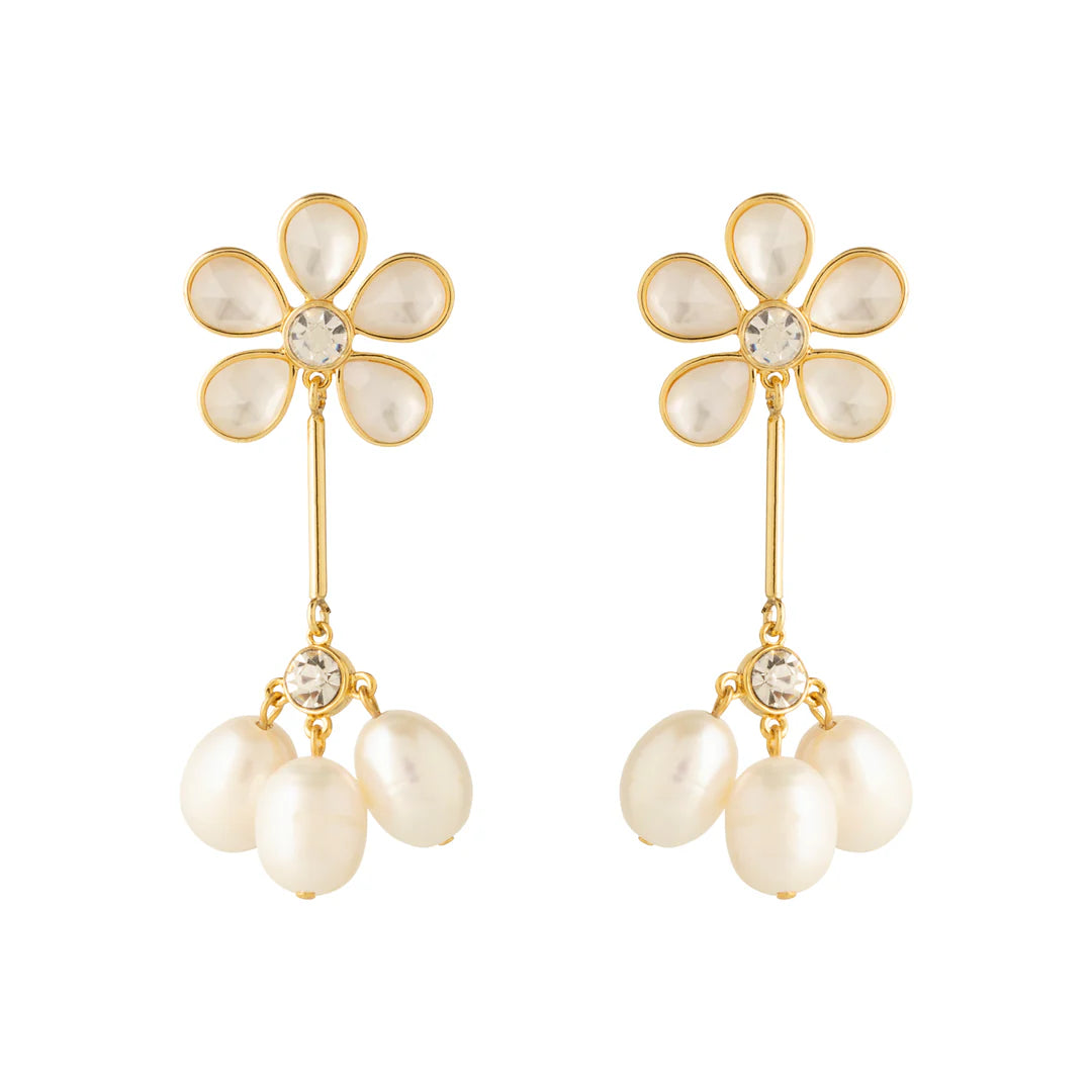 Ladies geometric earrings-Mulberry Pearl