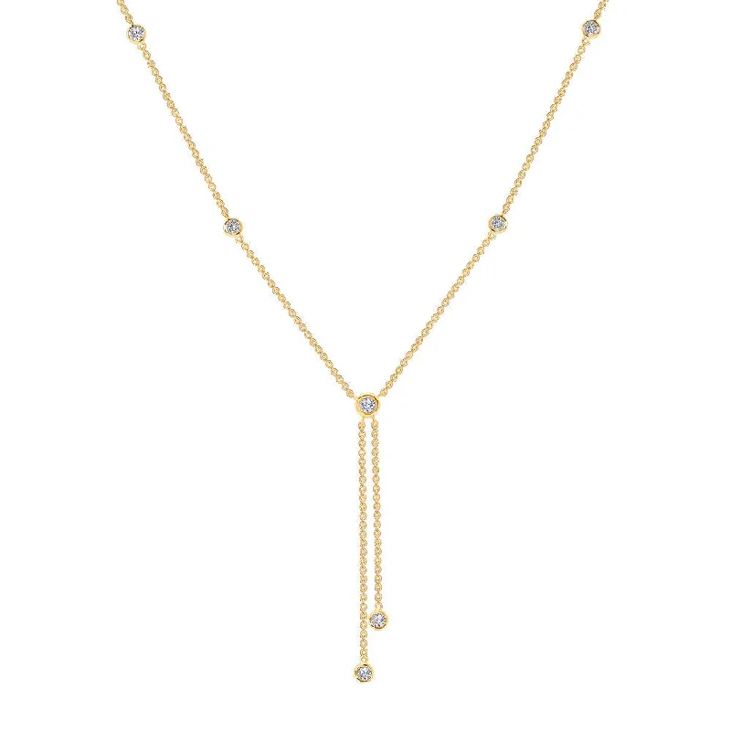 Ladies adjustable necklace-Uneek Cascade Collection Yard Lariat Necklace