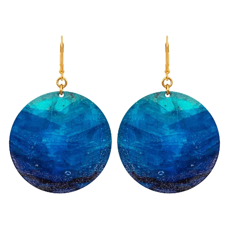 Ladies teardrop diamond earrings-Lazuli Round Earrings