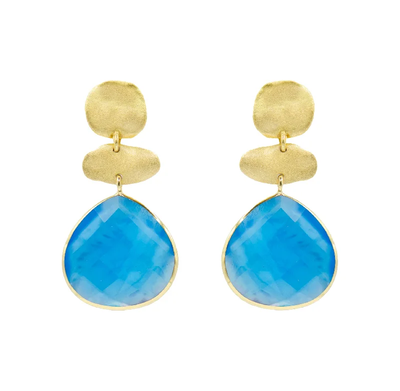 Ladies chic earrings-Tiara Blue Topaz