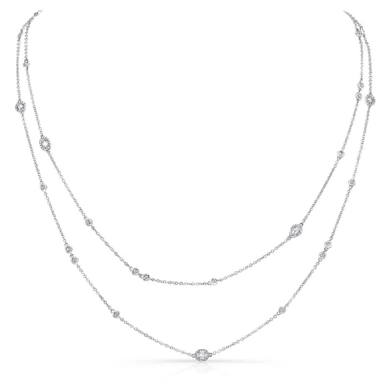 Ladies sterling silver necklace-Uneek Cascade Collection Yard Chain Necklace