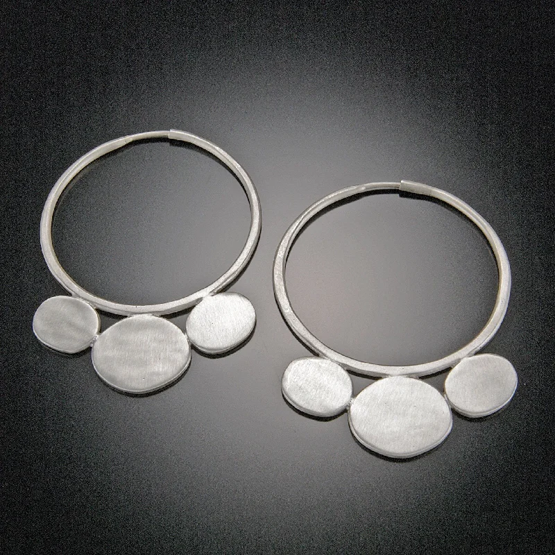 Ladies classic stud earrings-Large Disk Hoop Earrings