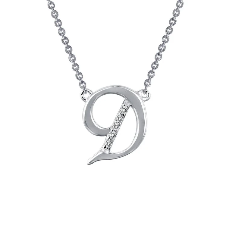 Ladies long chain necklace-Letter D Pendant Necklace