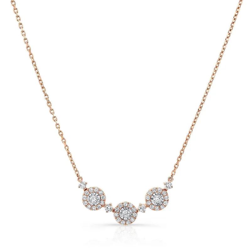 Ladies multi-stone necklace-Uneek Bouquet Collection Three-Stone Necklace