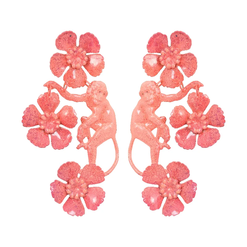 Ladies colorful earrings-Coral Vervet Earrings