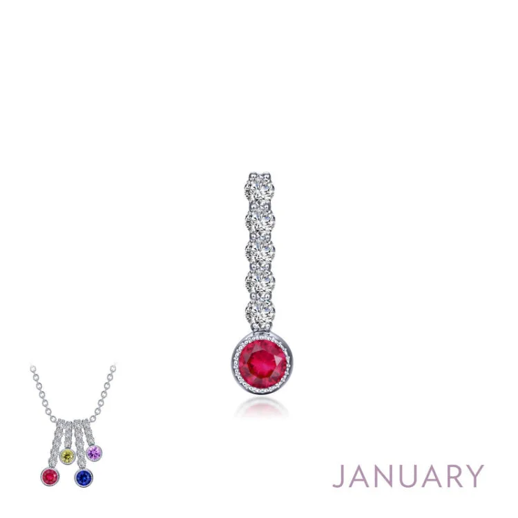 Ladies infinity charm necklace-January Birthstone Love Pendant