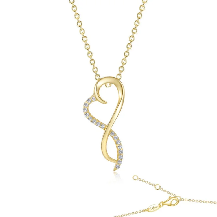 Ladies elegant pearl necklace-Infinity Heart Pendant Necklace