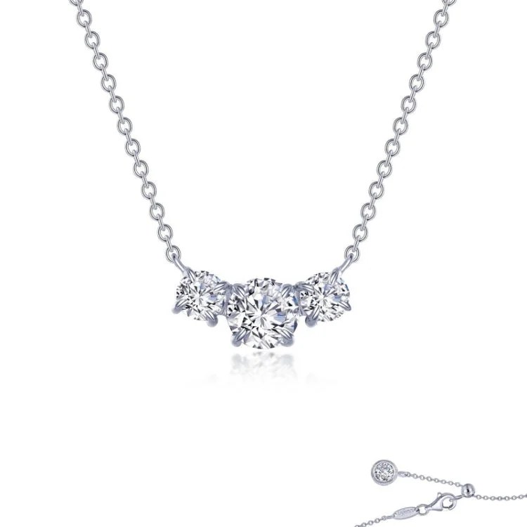 Ladies classic necklace-Three-Stone Necklace