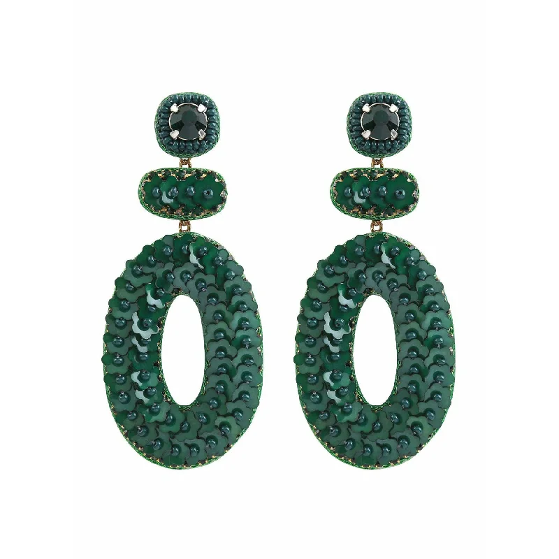 Ladies blue sapphire earrings-Brit Green