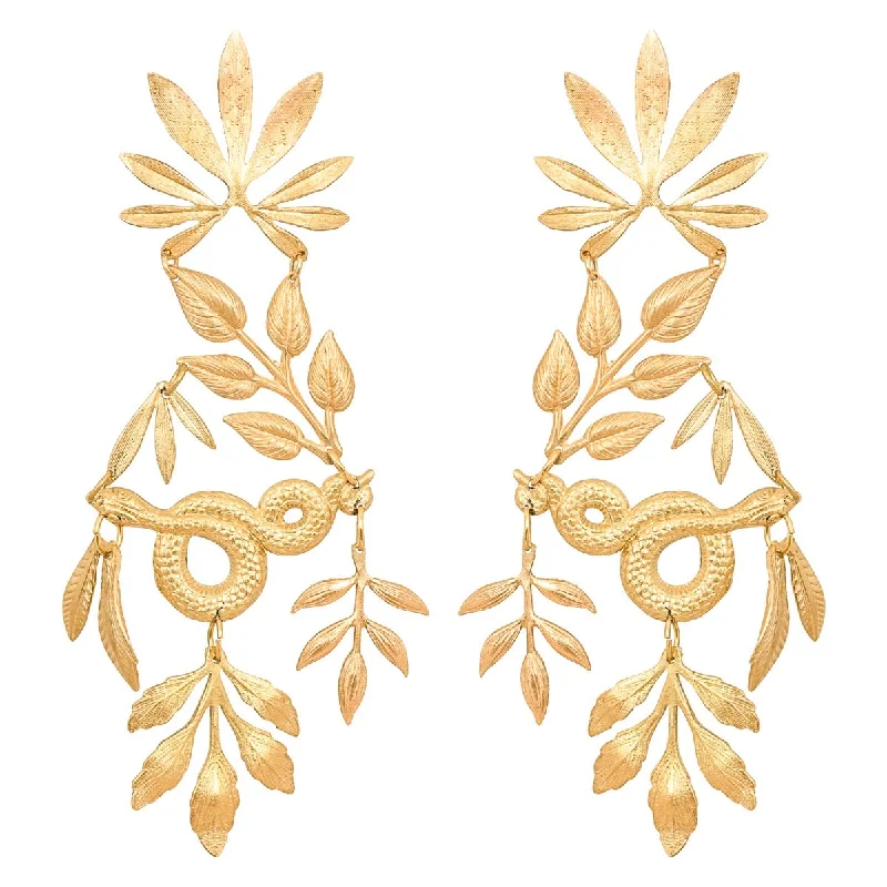 Ladies dainty stud earrings-Gold Grande Riviere Earrings